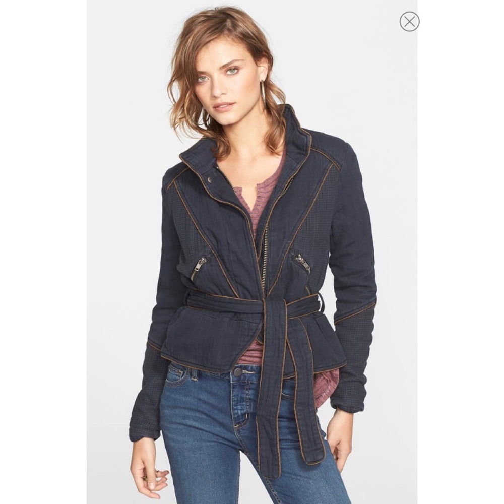 NEW Free People Doublecloth Twill Jacket black